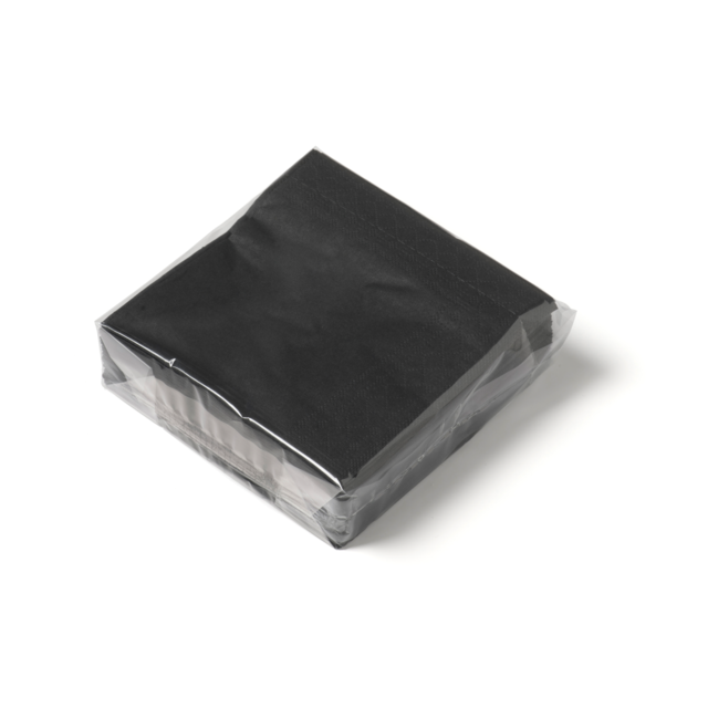 Servet, cellulose, 2-laags, 25x25cm, zwart 2