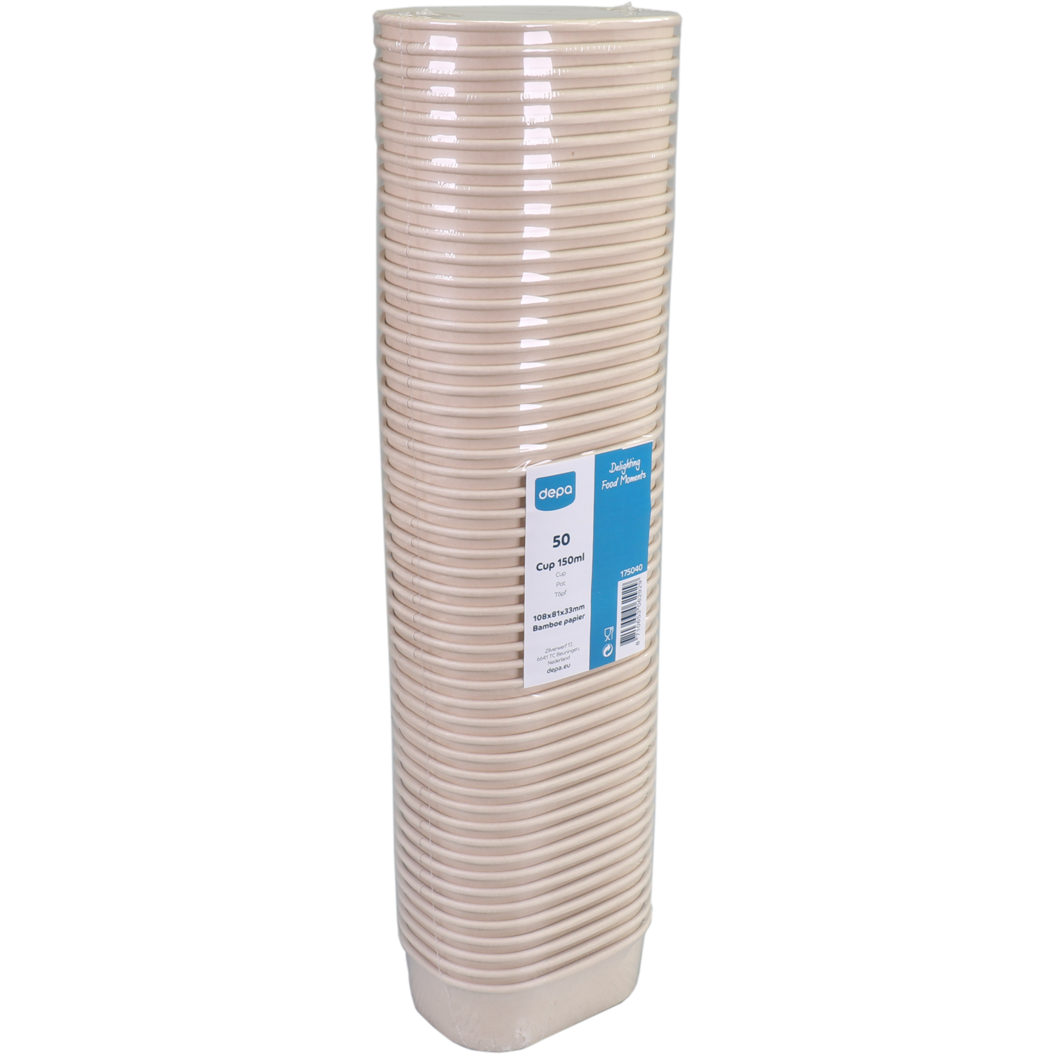 Cup, Bamboepapier/PP, 150ml, 108x81mm, 33mm, crème 2