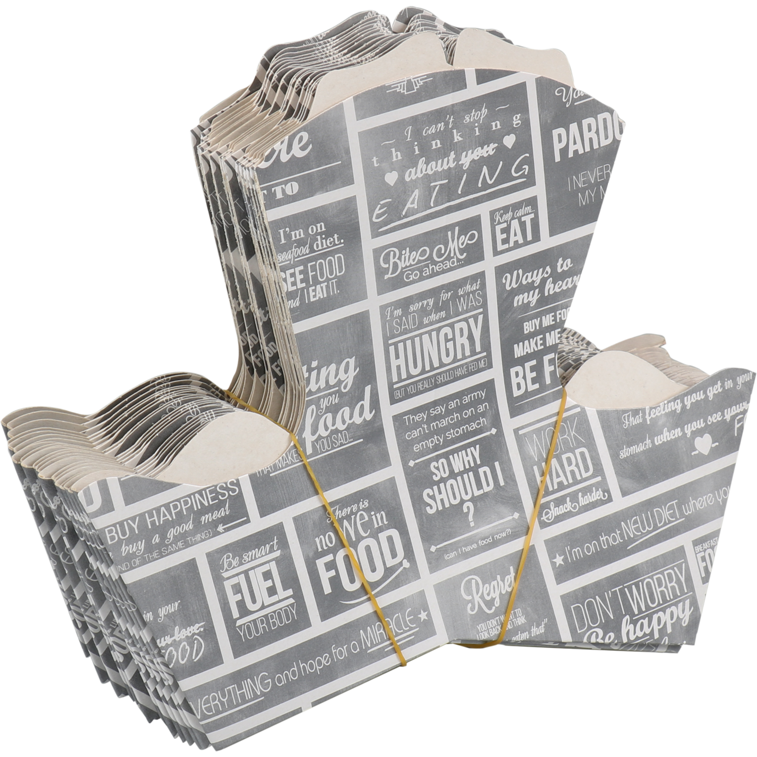 Bak, Karton, medium, snackbak, 100x70x145mm, wit/grijs 2