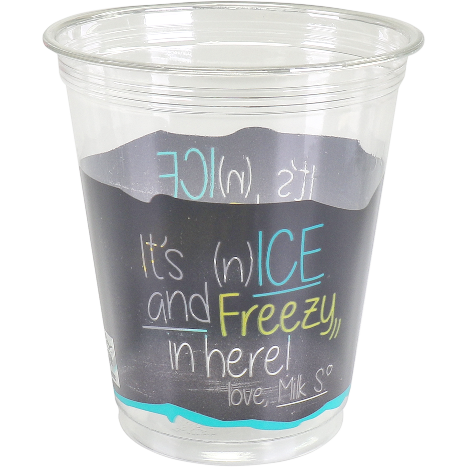 DEPA®, Milkshakebeker, ICE is (N)ICE, Gerecycled PET, 300ml, transparant/Blauw 1