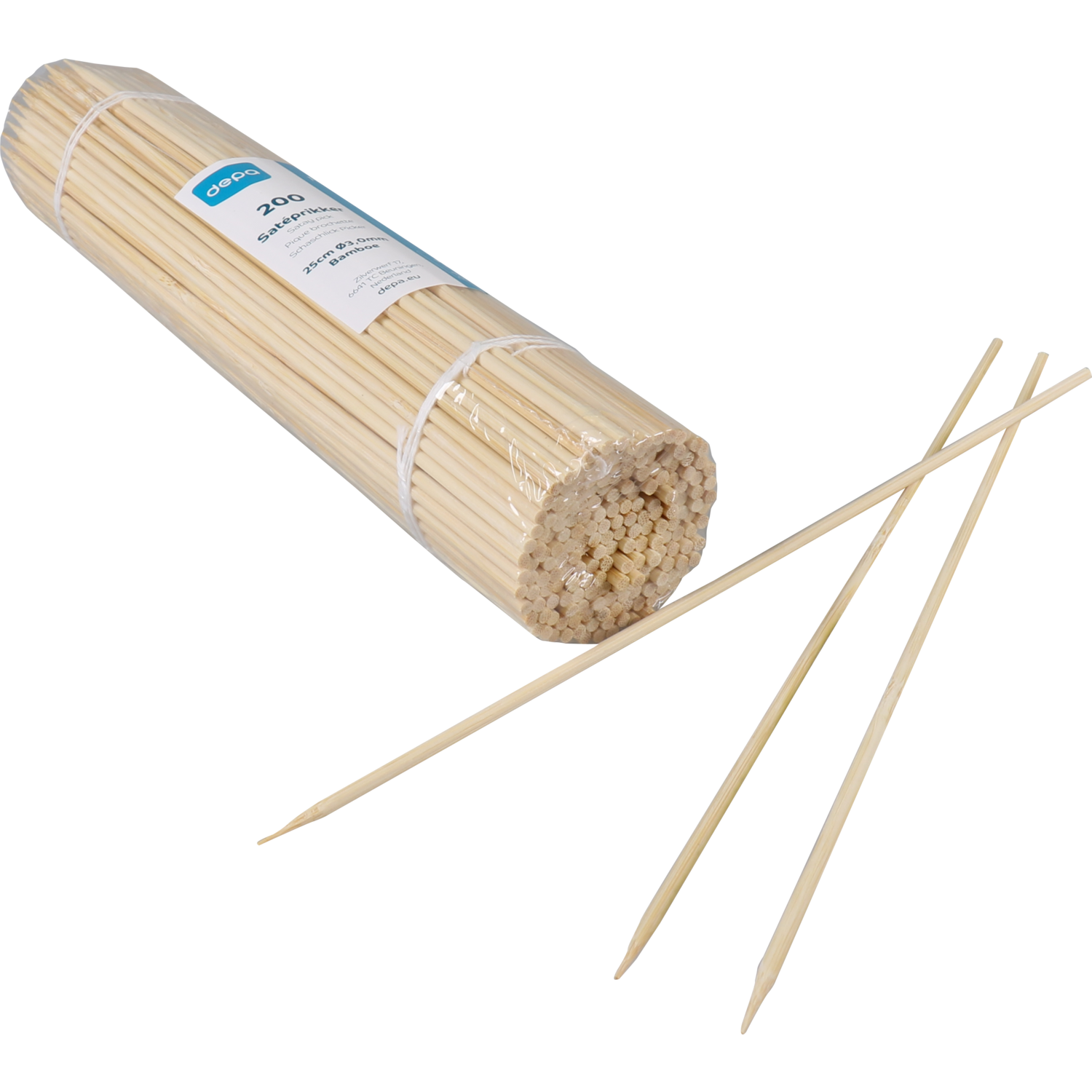 DEPA® Prikker, satéprikker, Bamboe, 250mm, naturel 1
