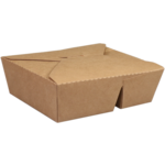 DEPA® Bak, Karton + PP, 2-vaks, maaltijdbox, 168x138x51mm, bruin