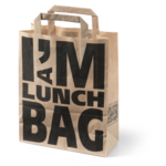I'M Concept Tas, I'M a LUNCH bag, Papier, platte papieren handgreep, 22x 10x28cm, draagtas, bruin